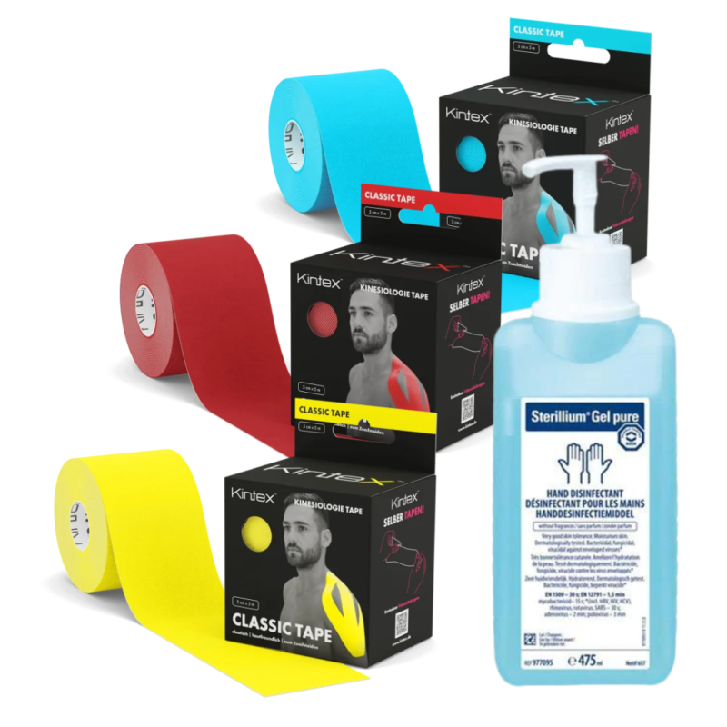 5 načinov za lajšanje bolečine v sklepih kineziotaping set 3 barve in razkušilo